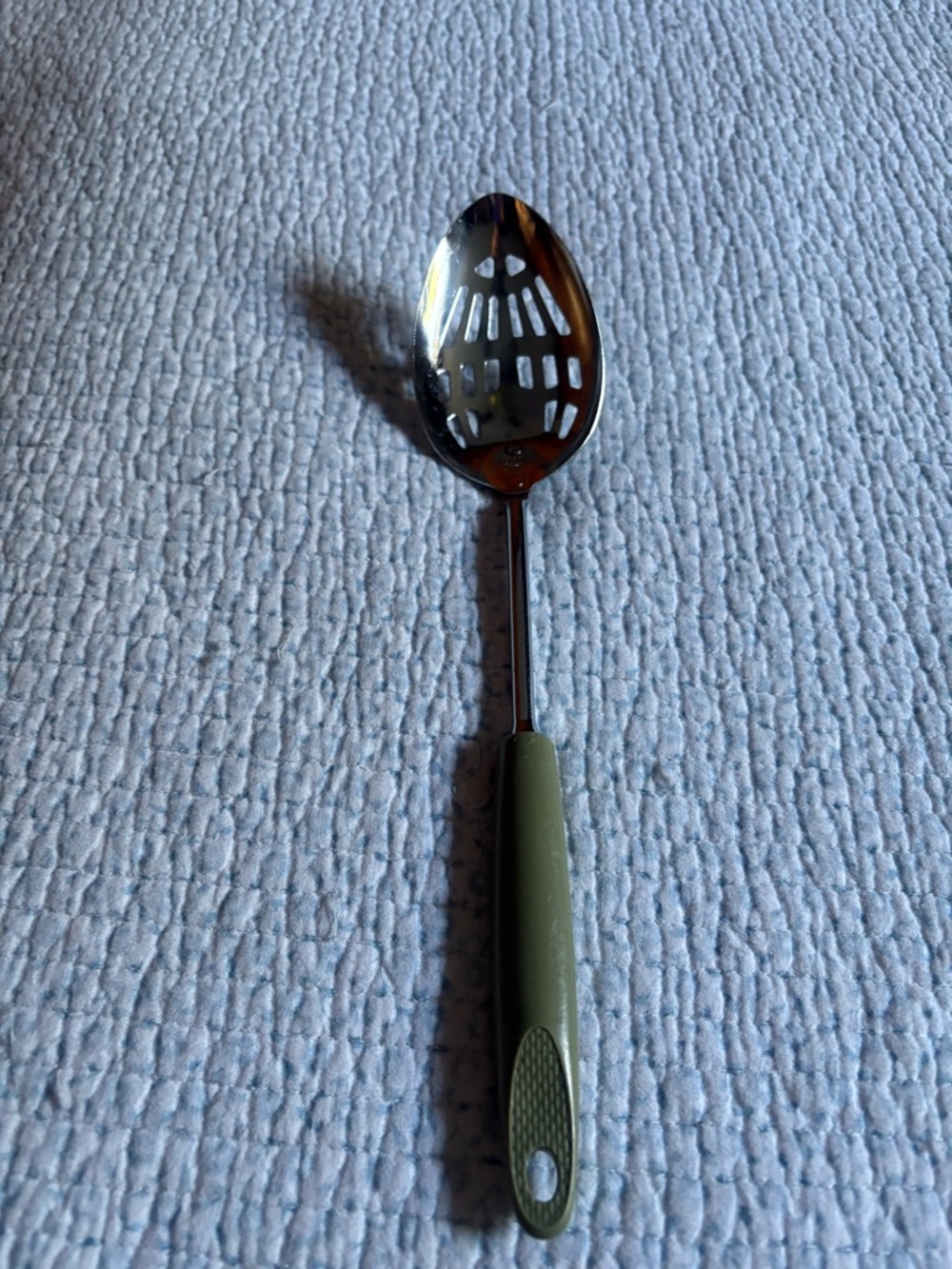 Ecko Olive Green Handle Stainless Steel Slotted Spoon